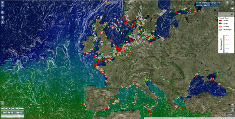 ACTION Forecast plataforma das condições da Atmosfera e do Mar