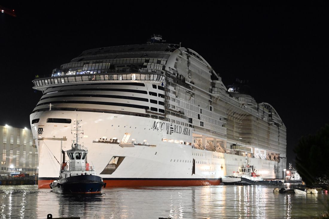 MSC World Asia float out – Photo Credit Bernard Biger – Chantiers de l’Atlantique 2