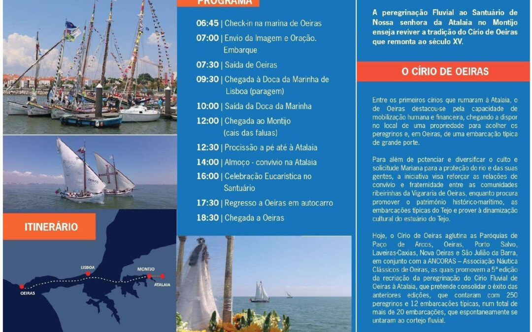 Círio de Oeiras regressa ao Tejo a 16 de maio com peregrinação fluvial até à Atalaia