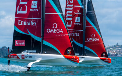 Emirates Team New Zealand leva dois AC40 à Regata Preliminar da America’s Cup na Sardenha