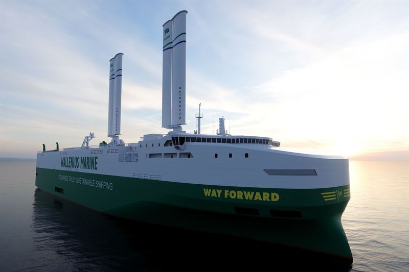 Wallenius vai instalar velas rígidas Oceanbird no porta-carros Way Forward